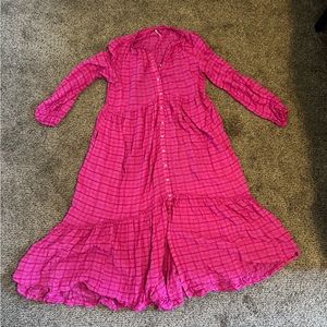 Free People Edie Plaid shirt dress/maxi dress